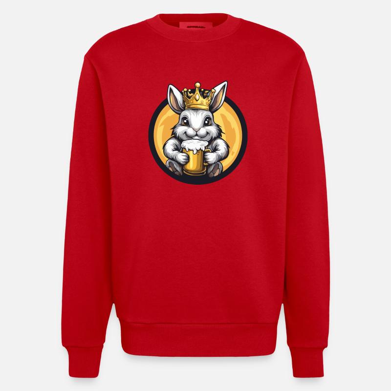 Hase Bier Comic - Heavyweight Oversized Organic Crew Neck Made in EU - Rot
