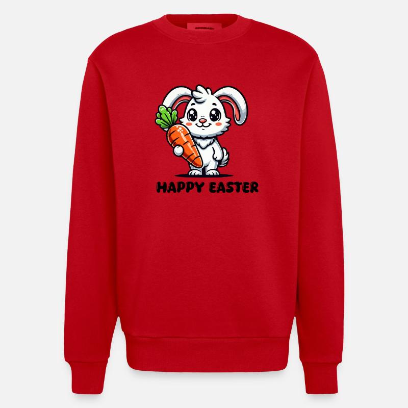 hase rabbit comic - Heavyweight Oversized Organic Crew Neck Made in EU - Rot