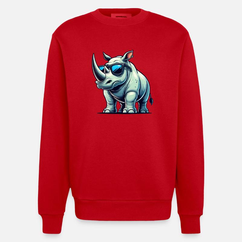 nashorn comic - Heavyweight Oversized Organic Crew Neck Made in EU - Rot
