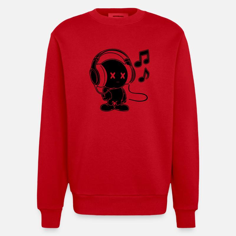 mec de la musique - Sweat bio épais oversize fabriqué en UE - rouge