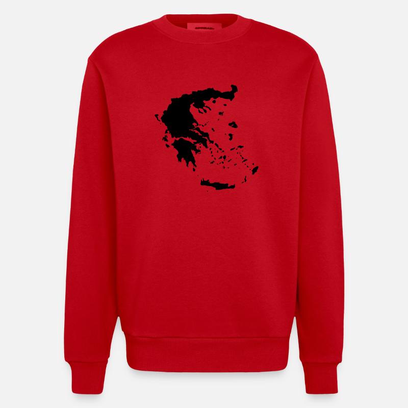 Greece Mape - Heavyweight Oversized Organic Crew Neck Made in EU - Rot