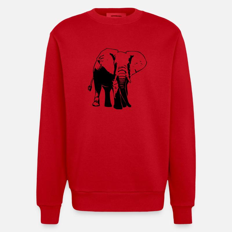 Elefant - Elephant - Heavyweight Oversized Organic Crew Neck Made in EU - Rot