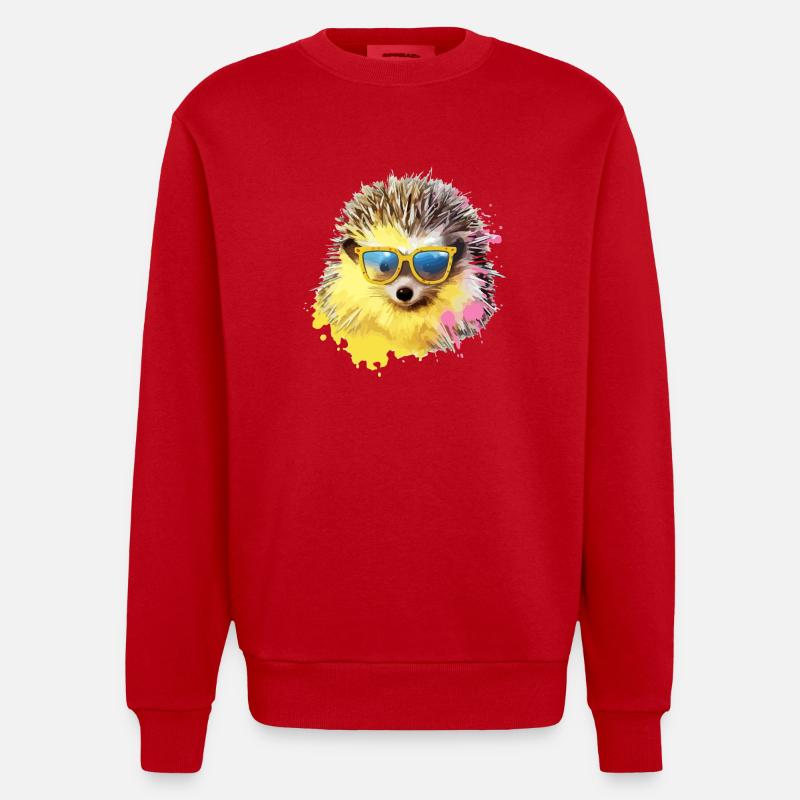 Zizo der Igel - Heavyweight Oversized Organic Crew Neck Made in EU - Rot