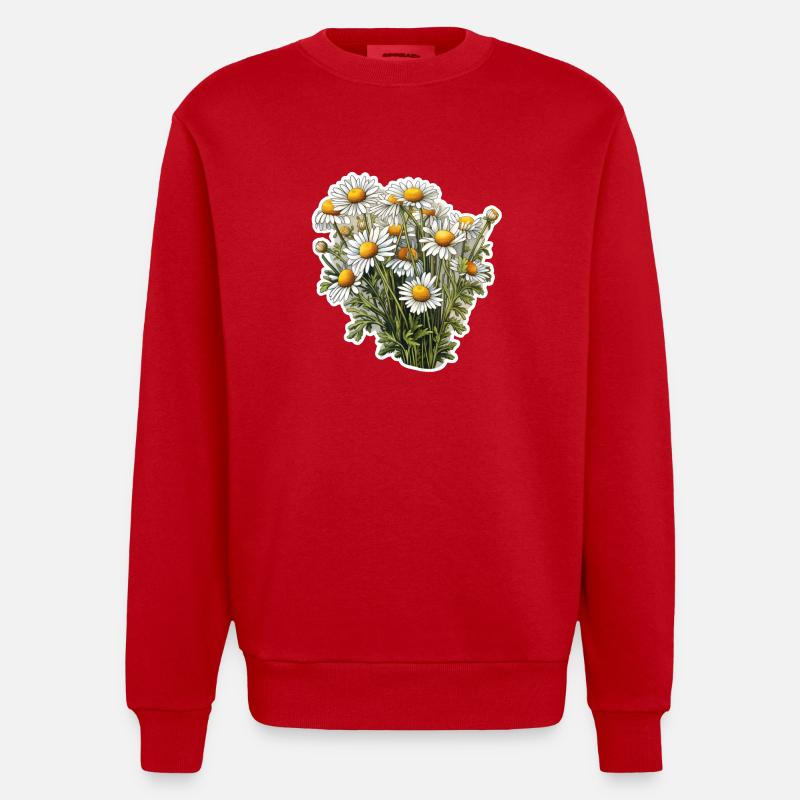Camomille - Sweat bio épais oversize fabriqué en UE - rouge