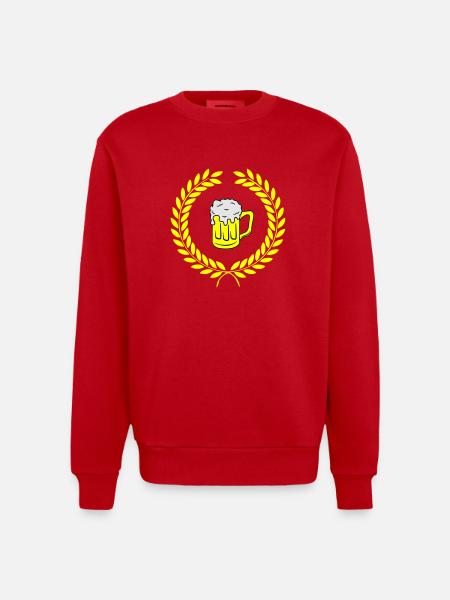 bier wappen - Heavyweight Oversized Organic Crew Neck Made in EU - Rot