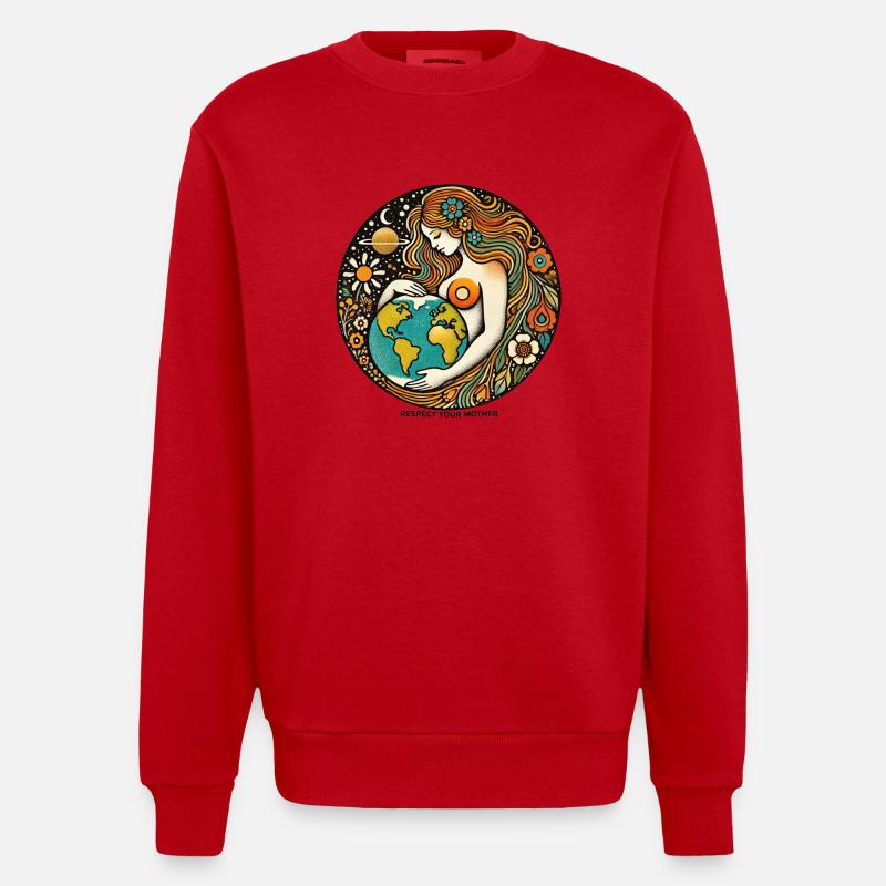 Terre Mère - Sweat bio épais oversize fabriqué en UE - rouge