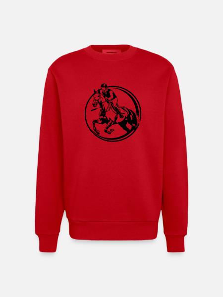 Silhouette de cheval d’équitation - Sweat bio épais oversize fabriqué en UE - rouge