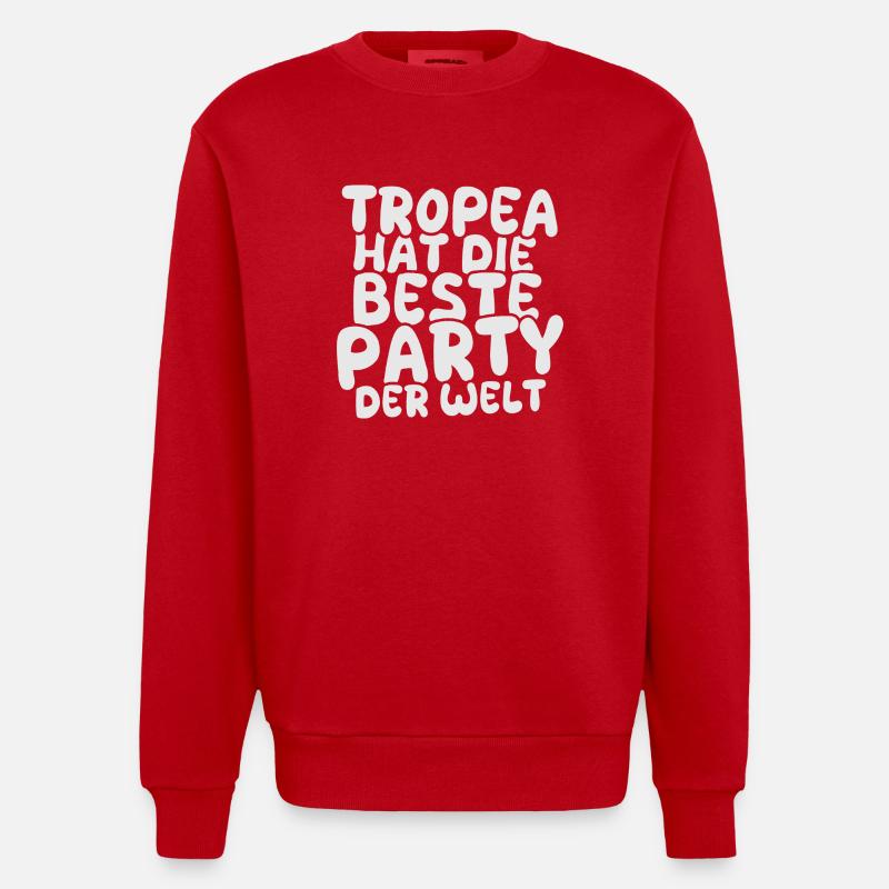 Urlaubsland Tropea - Heavyweight Oversized Organic Crew Neck Made in EU - Rot