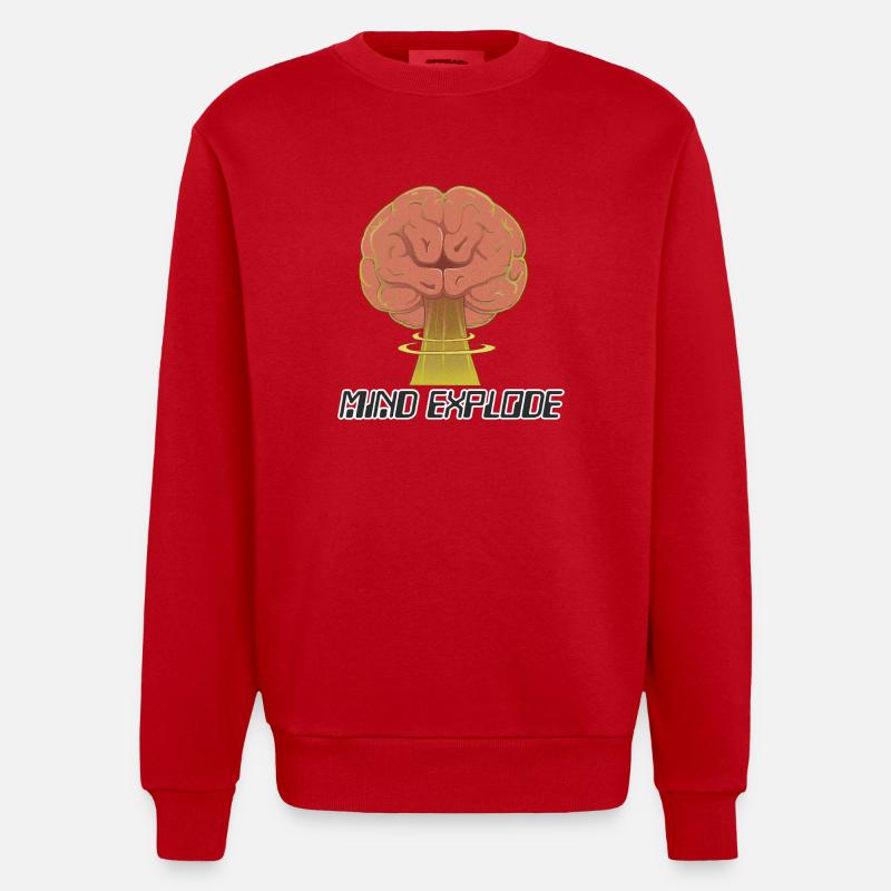mind explode - Heavyweight Oversized Organic Crew Neck Made in EU - Rot