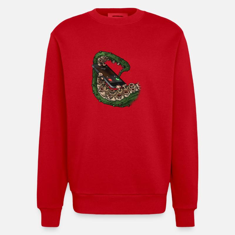 Cthulhu-Call - Heavyweight Oversized Organic Crew Neck Made in EU - Rot