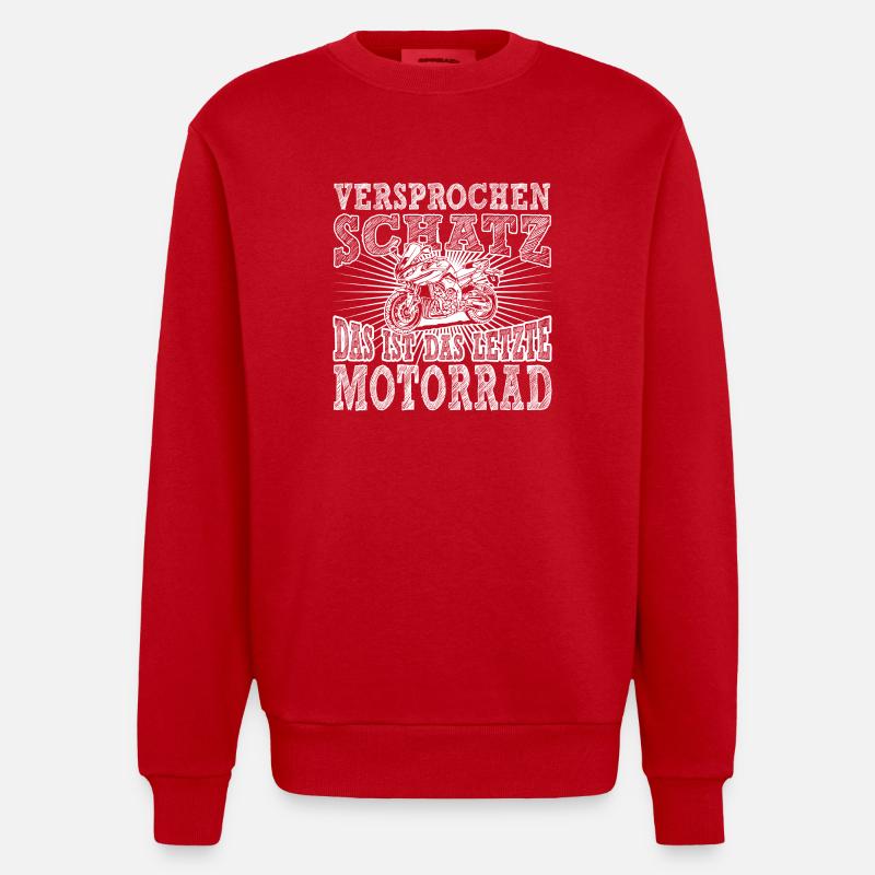 Motorrad - Heavyweight Oversized Organic Crew Neck Made in EU - Rot