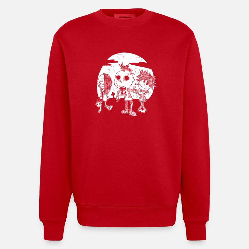 Horreur Punks - Sweat bio épais oversize fabriqué en UE - rouge