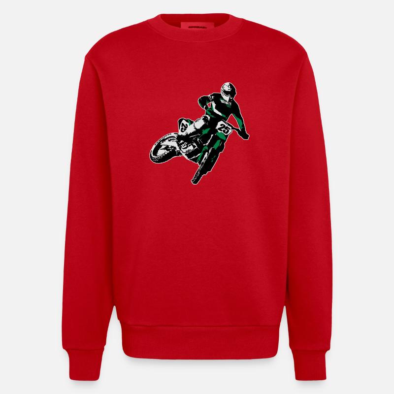 MotoCross - Sweat bio épais oversize fabriqué en UE - rouge