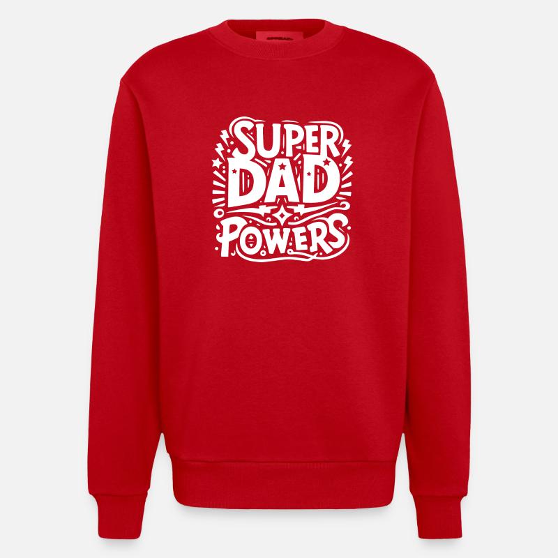 Super-Dad-Kräfte - Heavyweight Oversized Organic Crew Neck Made in EU - Rot