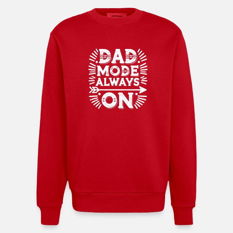 Papa-Modus: Immer eingeschaltet - Heavyweight Oversized Organic Crew Neck Made in EU - Rot