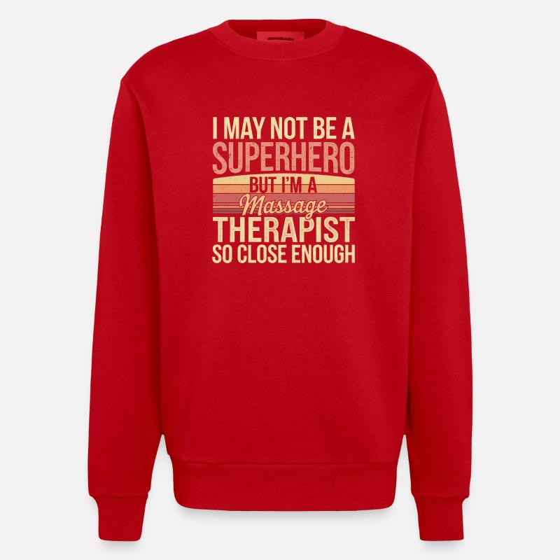 Conception amusante de massothérapie - Sweat bio épais oversize fabriqué en UE - rouge