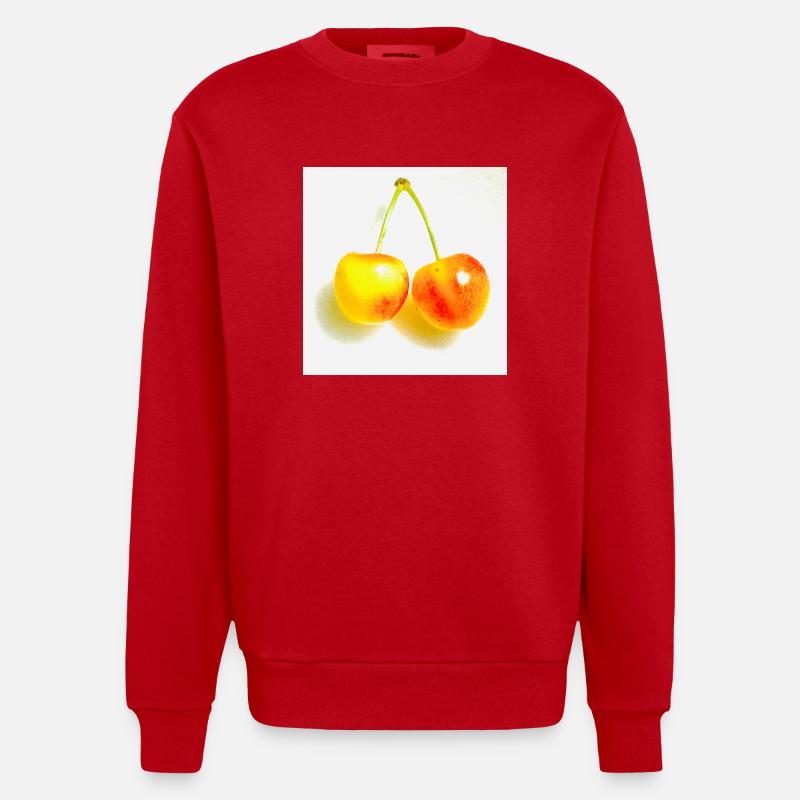 Kirsche - Heavyweight Oversized Organic Crew Neck Made in EU - Rot