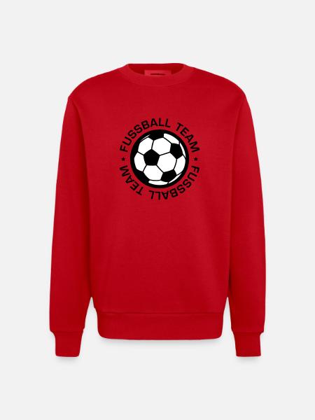 Fussball Team - Heavyweight Oversized Organic Crew Neck Made in EU - Rot