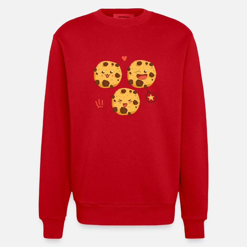 Plätzchen - Heavyweight Oversized Organic Crew Neck Made in EU - Rot
