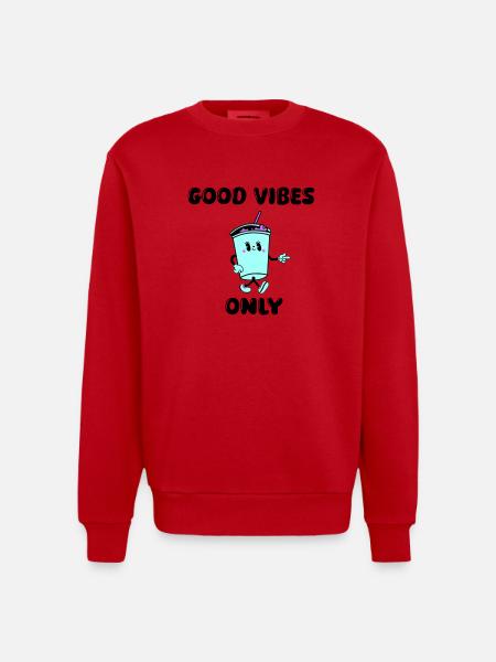 drink cartoon vibes - Heavyweight Oversized Organic Crew Neck Made in EU - red