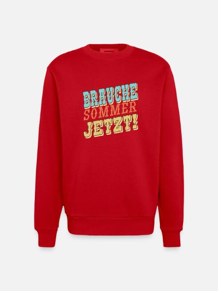 Need Summer Now - Heavyweight Oversized Organic Crew Neck Made in EU - red