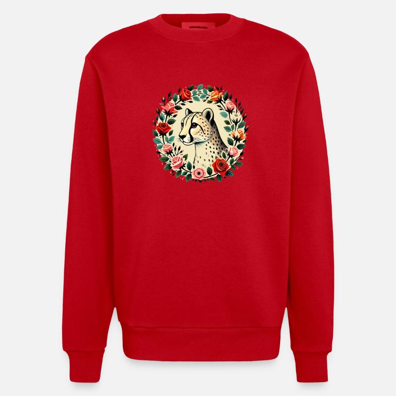Guépard - Sweat bio épais oversize fabriqué en UE - rouge