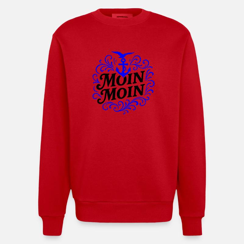 Moin Moin Anker - Heavyweight Oversized Organic Crew Neck Made in EU - Rot