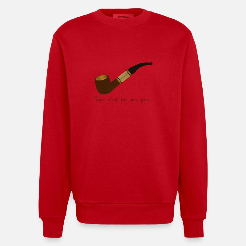 ceci n'est pas une pipe - Sweat bio épais oversize fabriqué en UE - rouge