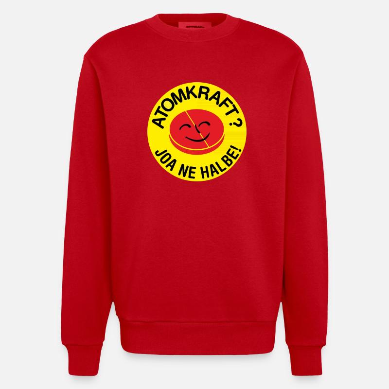 Halbe Atomkraft - Heavyweight Oversized Organic Crew Neck Made in EU - Rot