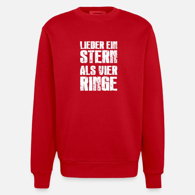 Lieber Stern als Ring - Heavyweight Oversized Organic Crew Neck Made in EU - Rot