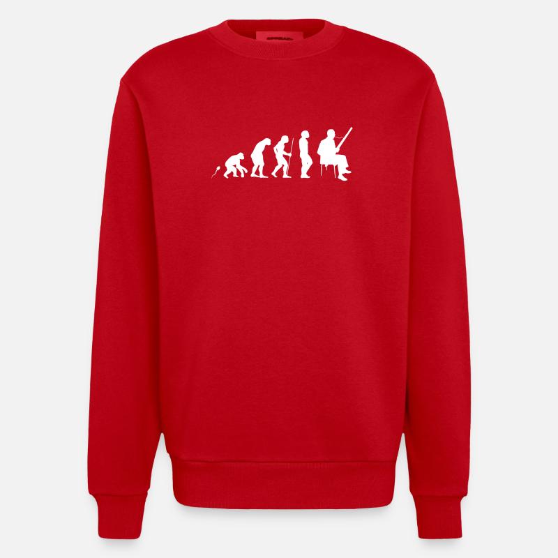 Fagott Evolution Fun Shirt - Heavyweight Oversized Organic Crew Neck Made in EU - Rot