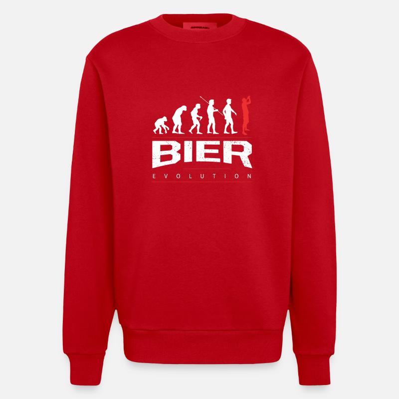 L’évolution de la bière - Sweat bio épais oversize fabriqué en UE - rouge