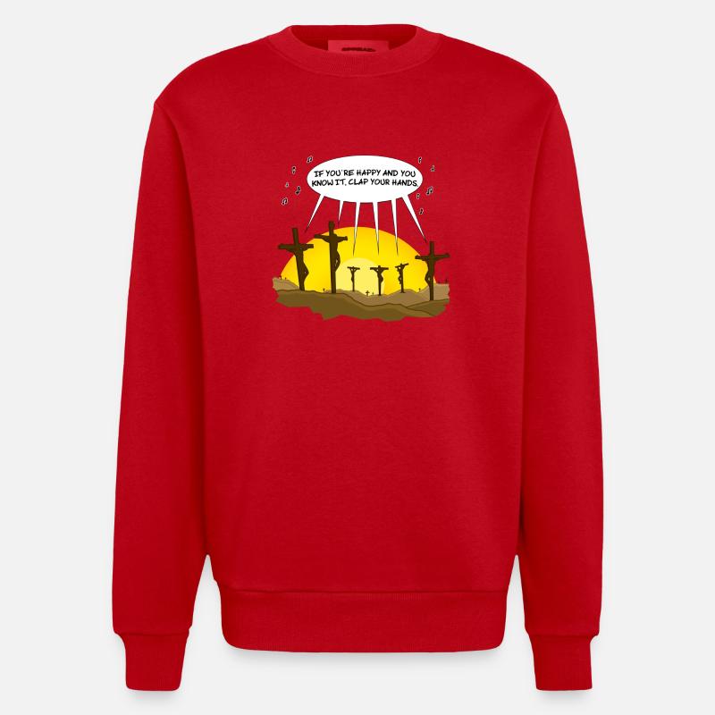 Clap Your Hands - Sweat bio épais oversize fabriqué en UE - rouge