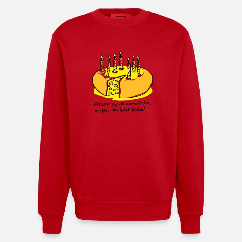 Alter und Käse - Heavyweight Oversized Organic Crew Neck Made in EU - Rot