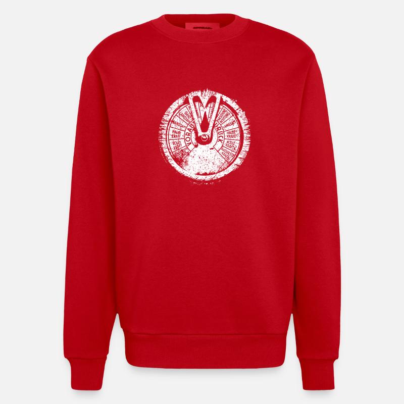 Maschinentelegraph (à l'ancienne blanc) - Sweat bio épais oversize fabriqué en UE - rouge