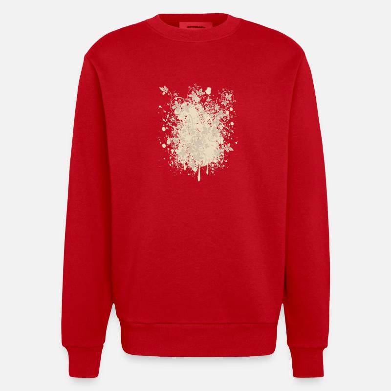 Vector background eu - Heavyweight Oversized Organic Crew Neck Made in EU - red