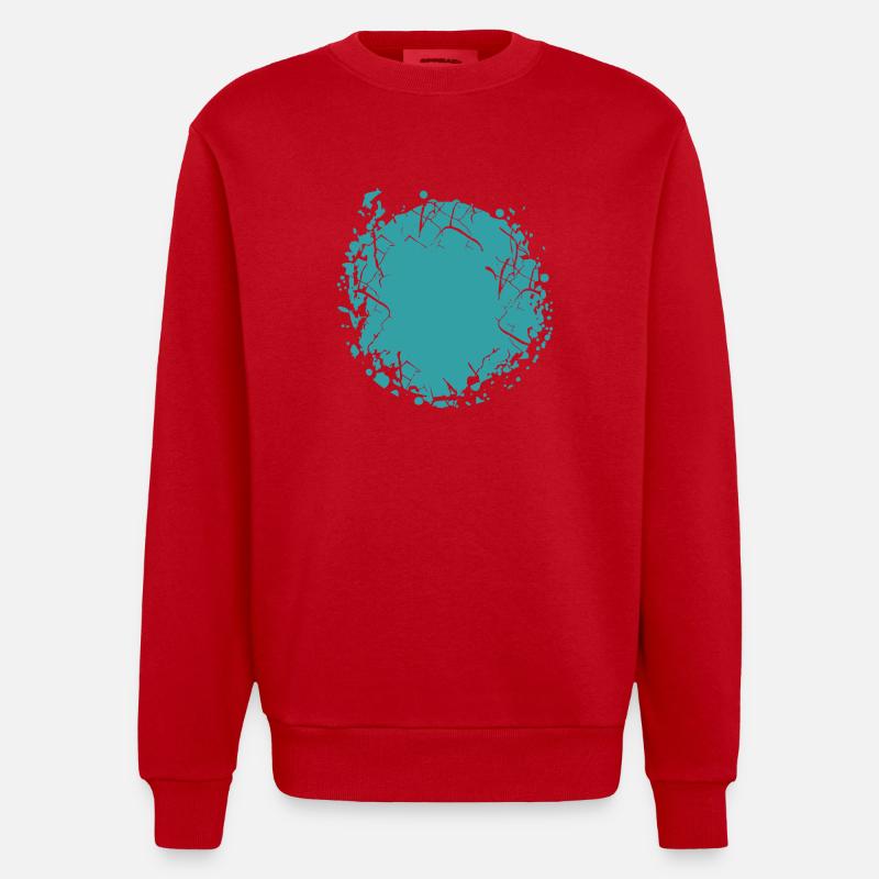 Vector background eu - Heavyweight Oversized Organic Crew Neck Made in EU - red
