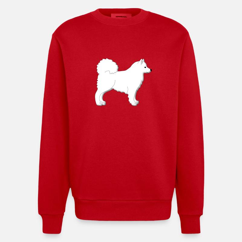 Samojede Pixelgrafik - Heavyweight Oversized Organic Crew Neck Made in EU - Rot