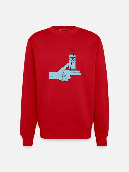 Pistolero Cóctel - Heavyweight Oversized Organic Crew Neck Made in EU - Rot