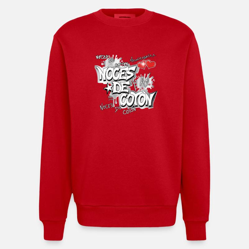 Noces de coton LUI.png - Sweat bio épais oversize fabriqué en UE - rouge