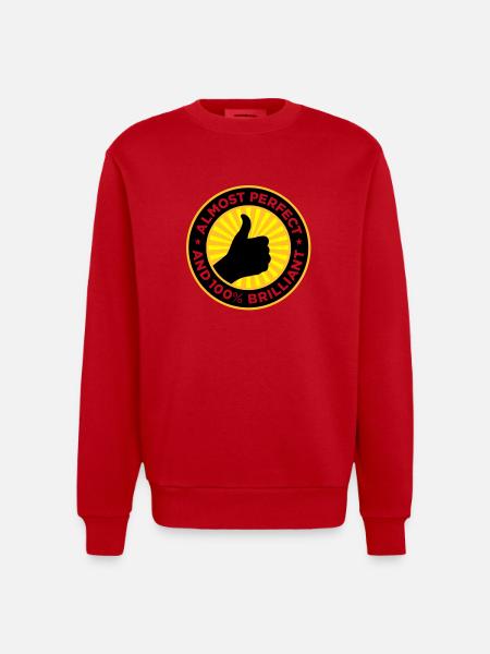 Almost perfect and awesome - Heavyweight Oversized Organic Crew Neck Made in EU - red