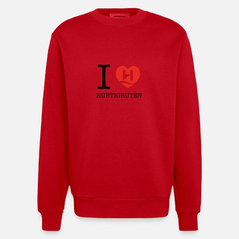 Hurtigruten Amour - Sweat bio épais oversize fabriqué en UE - rouge