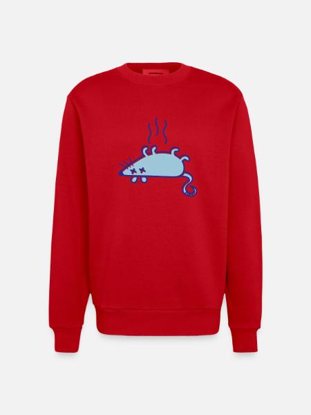 A dead mouse - Heavyweight Oversized Organic Crew Neck Made in EU - red