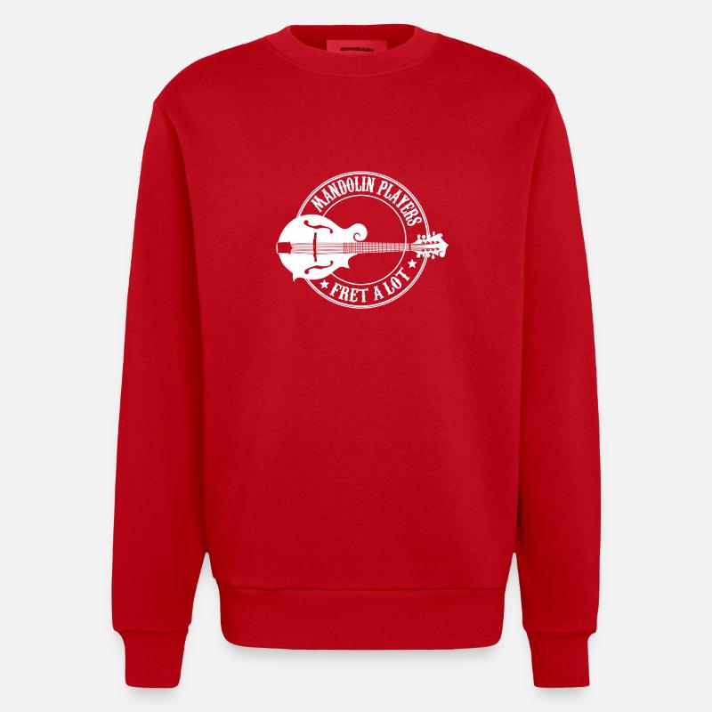 mandolin player - Heavyweight Oversized Organic Crew Neck Made in EU - red