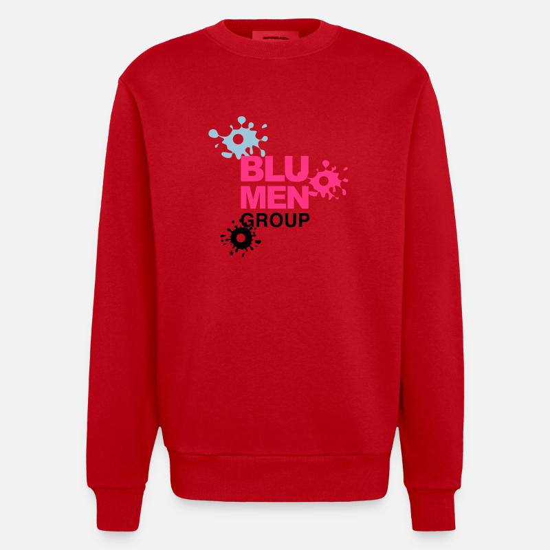 blumen group - Heavyweight Oversized Organic Crew Neck Made in EU - Rot