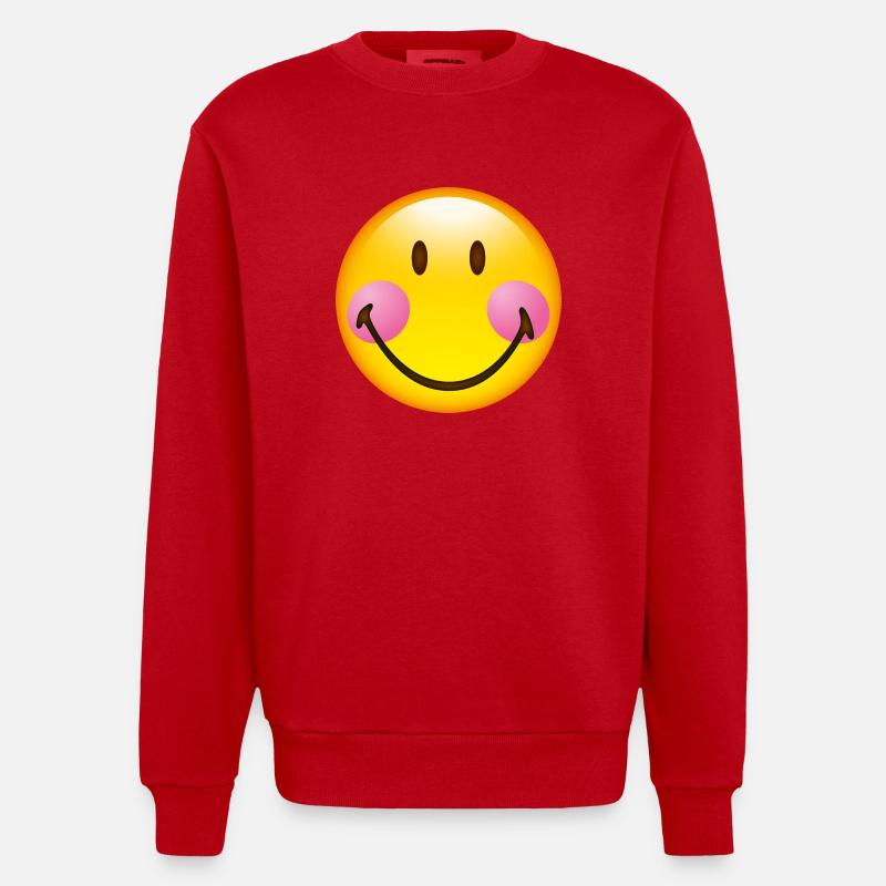 Smiley Glossy Blush - Sweat bio épais oversize fabriqué en UE - rouge