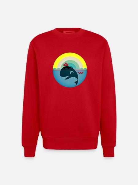 Whale - Heavyweight Oversized Organic Crew Neck Made in EU - red