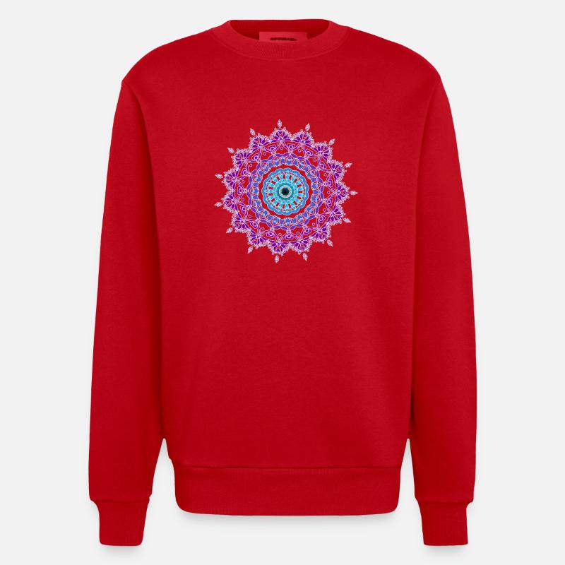 Mandala - Sweat bio épais oversize fabriqué en UE - rouge