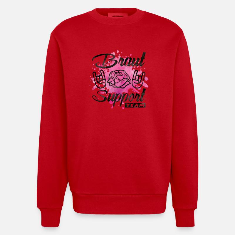 braut support rose party - Heavyweight Oversized Organic Crew Neck Made in EU - Rot