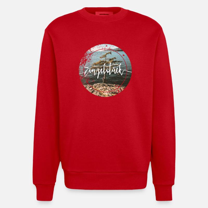 Einzelstück - Heavyweight Oversized Organic Crew Neck Made in EU - Rot